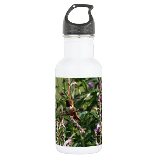 Bouteille D'eau En Acier Inoxydable Colibri en pourpre (Devant)