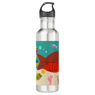 Bouteille D'eau En Acier Inoxydable Cool Cinquante ans Carton Vintage Fish Tank Art