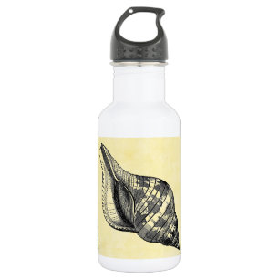 Bouteille D'eau En Acier Inoxydable Coquillage vintage sur crème