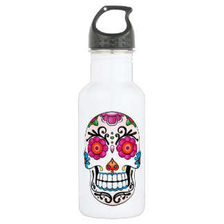 Bouteille D'eau En Acier Inoxydable Crâne de Sucre - Jour des Morts, Tatouage, Mexique