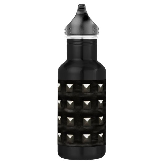 Bouteille D'eau En Acier Inoxydable Cuir noir clouté (Droite)