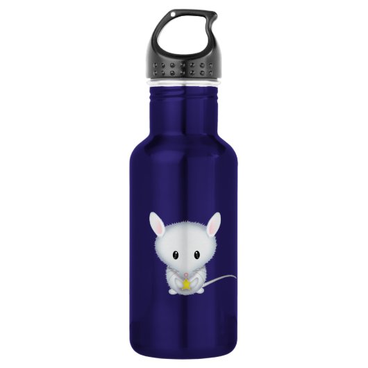 Bouteille D'eau En Acier Inoxydable Cute petite souris blanche avec étoile (Devant)