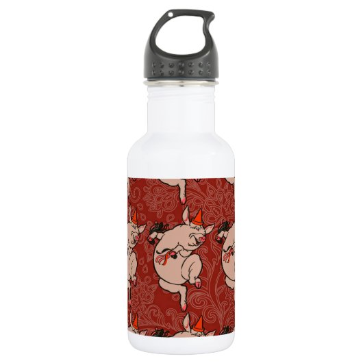 Bouteille D'eau En Acier Inoxydable Dancing Pig Antique Cute Danseuse (Devant)