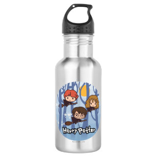Bouteille D'eau En Acier Inoxydable Dessin animé Harry, Ron et Hermione volant dans le