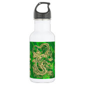 Bouteille D'eau En Acier Inoxydable Dragon d'or embouteillé sur GreenSatin (Devant)