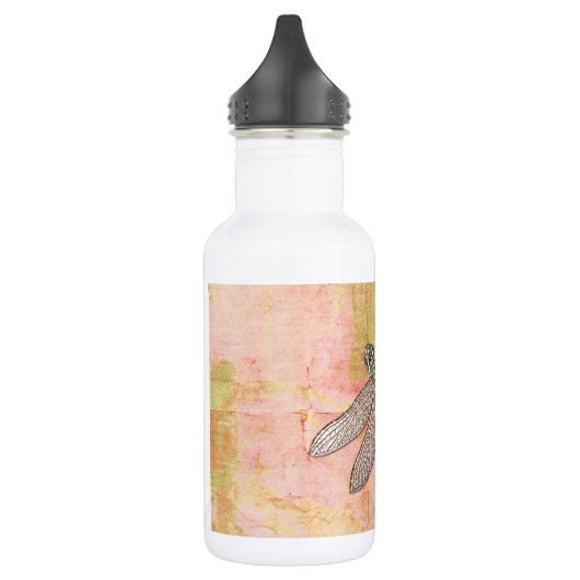 Bouteille D'eau En Acier Inoxydable Dragonfly d'impressions roses (Gauche)