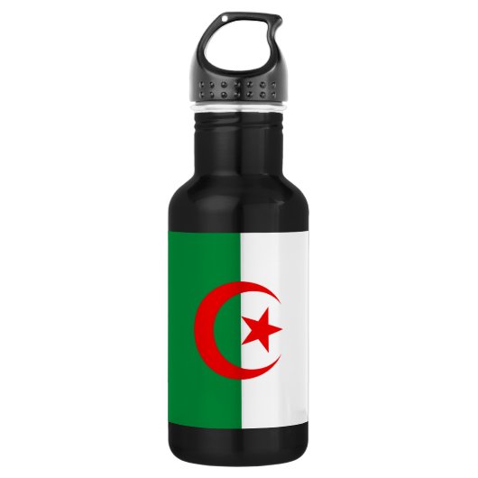 Bouteille D'eau En Acier Inoxydable drapeau algérien (Devant)