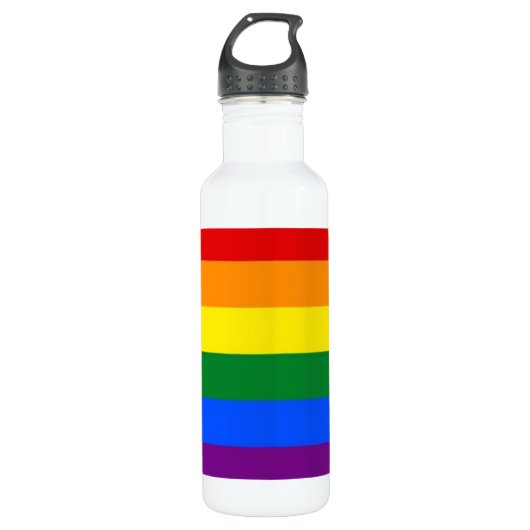 Bouteille D'eau En Acier Inoxydable Drapeau de fierté d'arc-en-ciel (Devant)