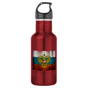 Bouteille D'eau En Acier Inoxydable Drapeau de la Russie qui flotte