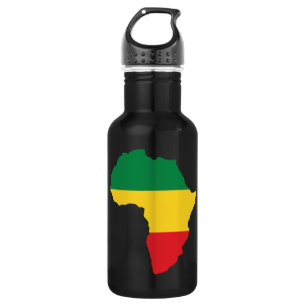 Bouteille D'eau En Acier Inoxydable Drapeau vert, or et Afrique rouge