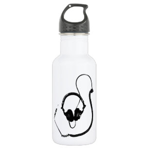 Bouteille D'eau En Acier Inoxydable Écouteurs du DJ de style de pochoir