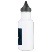 Bouteille D'eau En Acier Inoxydable Élégant Monogramme sur un Carré Art Déco Bleu (Droite)