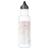 Bouteille D'eau En Acier Inoxydable Elégant Rose Gold Dots Mandala (Gauche)