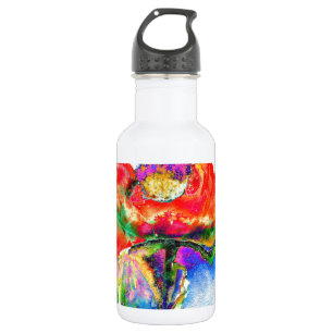 Bouteille D'eau En Acier Inoxydable Elégante peinture abstraite à l'aquarelle rouge