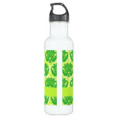Bouteille D'eau En Acier Inoxydable Emerald Lime Green Art Nouveau Damask Monogramme (Dos)
