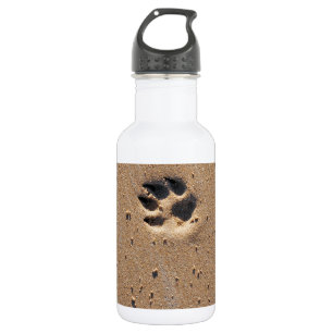 Bouteille D'eau En Acier Inoxydable Empreintes de pattes animaux dans le sable