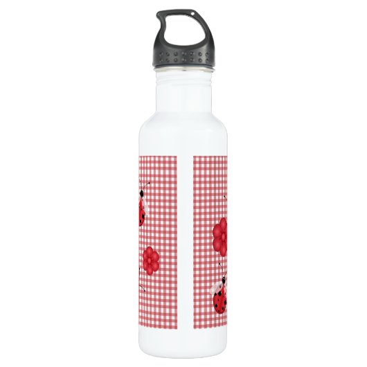 Bouteille D'eau En Acier Inoxydable En vichy Whimsical & Ladybugs (Dos)