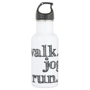 Bouteille D'eau En Acier Inoxydable EXÉCUTION DU JOG DE MARCHE NOIRE (police OMBRÉE)
