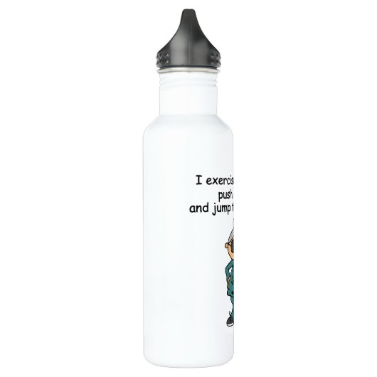 Bouteille D'eau En Acier Inoxydable Exercice, Push, Jump Humour (Gauche)