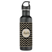 Bouteille D'eau En Acier Inoxydable Faux Parties scintillant Chevron Monogram (Devant)