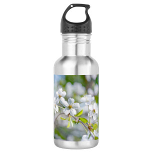 Bouteille D'eau En Acier Inoxydable Fleur cerise blanche