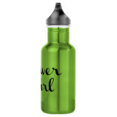 Bouteille D'eau En Acier Inoxydable Fleur Retro Script noir sur vert (Droite)