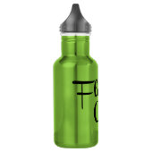 Bouteille D'eau En Acier Inoxydable Fleur Retro Script noir sur vert (Gauche)