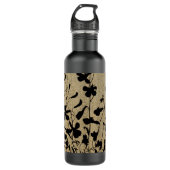 Bouteille D'eau En Acier Inoxydable Fleur sauvage Silhouette Burlap (Devant)
