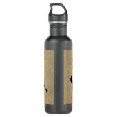 Bouteille D'eau En Acier Inoxydable Fleur sauvage Silhouette Burlap (Dos)