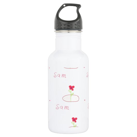 BOUTEILLE D'EAU EN ACIER INOXYDABLE FLEURS (Devant)