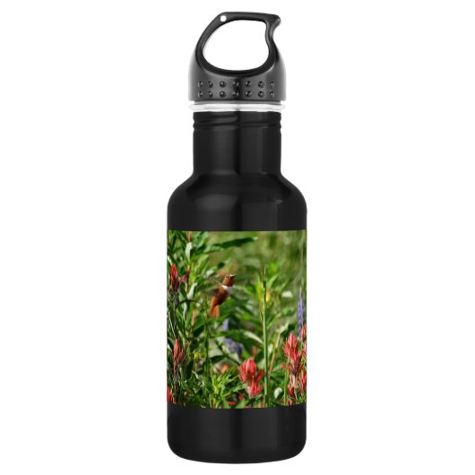 Bouteille D'eau En Acier Inoxydable Fleurs de colibri (Devant)