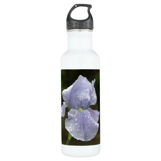 Bouteille D'eau En Acier Inoxydable Floral d'Iris bleu (Devant)