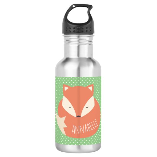 Bouteille D'eau En Acier Inoxydable Fox mignon personnalisé de sommeil (Devant)