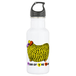 Bouteille D'eau En Acier Inoxydable Funny Yellow Ram chinois Année Zodiac Anniversaire
