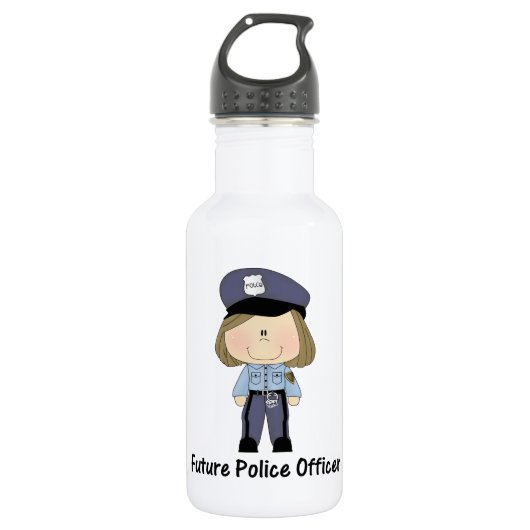 Bouteille D'eau En Acier Inoxydable futur policier (fille) (Devant)