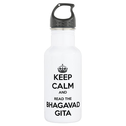 Bouteille D'eau En Acier Inoxydable Gardez le calme et lisez le Bhagavad Gita (Devant)