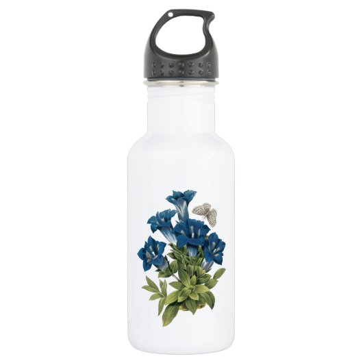 Bouteille D'eau En Acier Inoxydable gentian(Gentianae acaulis) par Redouté (Devant)