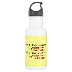 Bouteille D'eau En Acier Inoxydable Grammaire de la ponctuation amusante