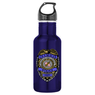 Bouteille D'eau En Acier Inoxydable Grammaire Police Dept Badge Pencil Effaser