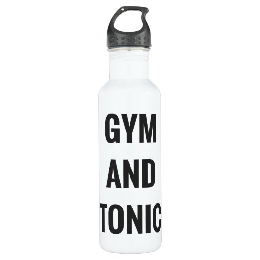 BOUTEILLE D'EAU EN ACIER INOXYDABLE GYM ET TONIQUE - HYDRATE (Devant)