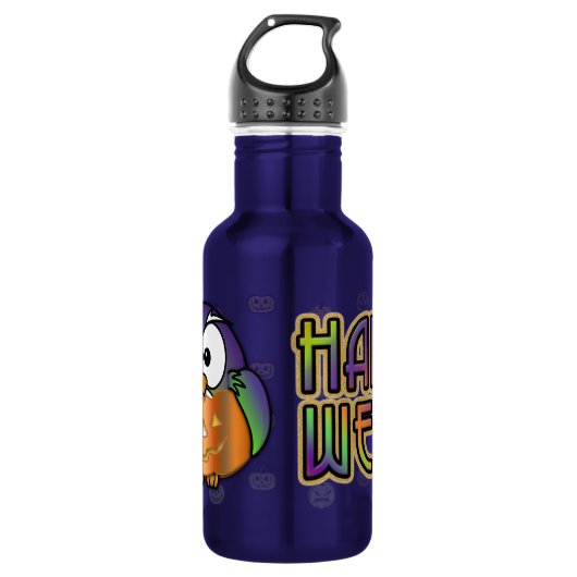Bouteille D'eau En Acier Inoxydable hibou citrouille (Devant)