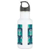 Bouteille D'eau En Acier Inoxydable Hiboux, hiboux, hiboux ! - Bleu (Dos)