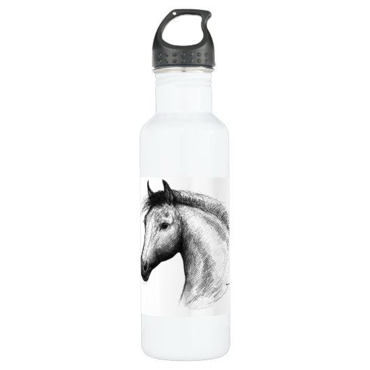 Bouteille D'eau En Acier Inoxydable Horse : White (Devant)