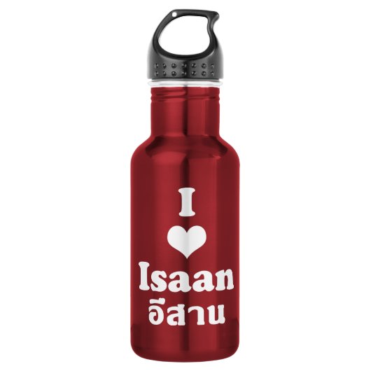 Bouteille D'eau En Acier Inoxydable I Love (Coeur) Isaan (Devant)