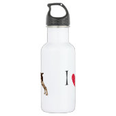 Bouteille D'eau En Acier Inoxydable J'aime mon indicateur aux cheveux courts allemand (Dos)