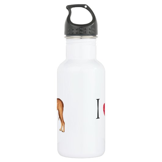 Bouteille D'eau En Acier Inoxydable J'aime mon Rhodesian Ridgeback (Dos)
