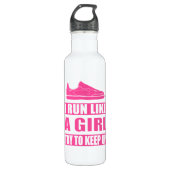 Bouteille D'eau En Acier Inoxydable Je cours comme une fille (Devant)