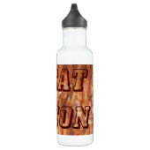 Bouteille D'eau En Acier Inoxydable Je mange du texte Bacon avec Arrière - plan (Droite)