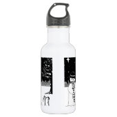 Bouteille D'eau En Acier Inoxydable Joli bonhomme de neige souriant scène de neige pou (Devant)