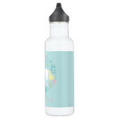 Bouteille D'eau En Acier Inoxydable Jolie licorne & Fleurs Aqua Personnalisé (Droite)